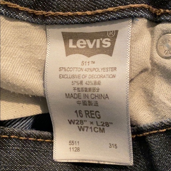 Boys’ Levi 511 Slim Blue Jeans Sz 16 (28x28”) - Picture 6 of 14